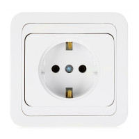 Розетка с/у Mimoza 12028, 1 гнездо, c/з, 16А, 230В, IP20