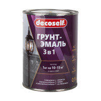 Грунт-эмаль Pufas Decoself 3 в 1 глянцевая жёлтая (0,9 кг)