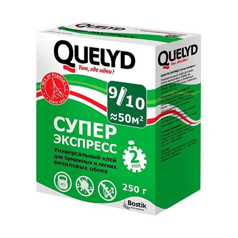 Клей для обоев Quelyd Супер Экспресс (0,25 кг) Клей для обоев Quelyd Супер Экспресс (0,25 кг)
