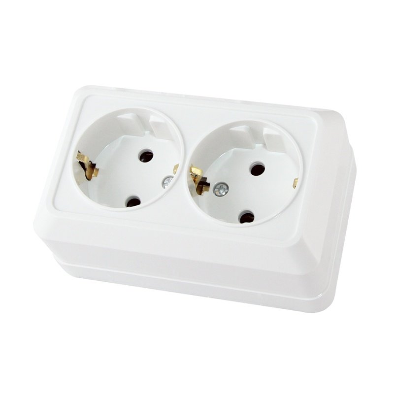Розетка о/у Ладога SQ1801-0019, 2 гнезда, с/з, 16А, 230В, IP20 Розетка о/у Ладога SQ1801-0019, 2 гнезда, с/з, 16А, 230В, IP20
