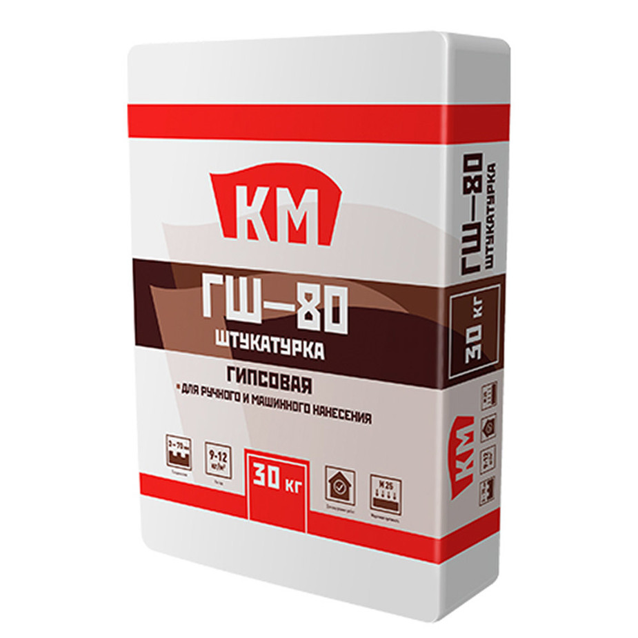 Штукатурка гипсовая КМ ГШ-80 30 кг Штукатурка гипсовая КМ ГШ-80 30 кг