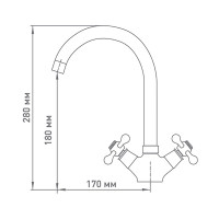 Смеситель для кухни Mix&Fix SOFFRON 7405-02 двуручный