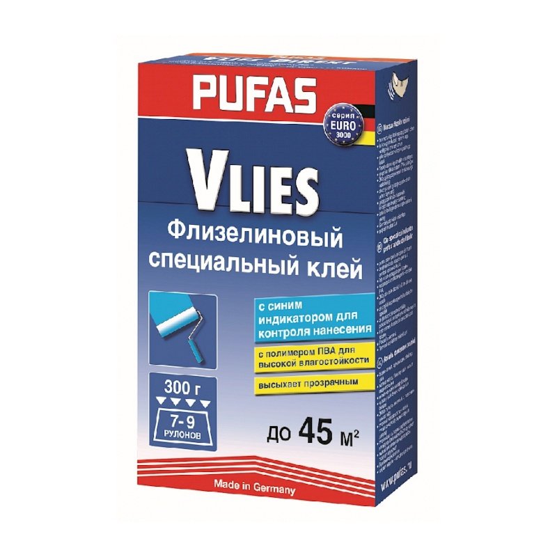Клей для обоев флизелиновый Pufas Euro 3000 Vlies Direkt (0,3 кг)
