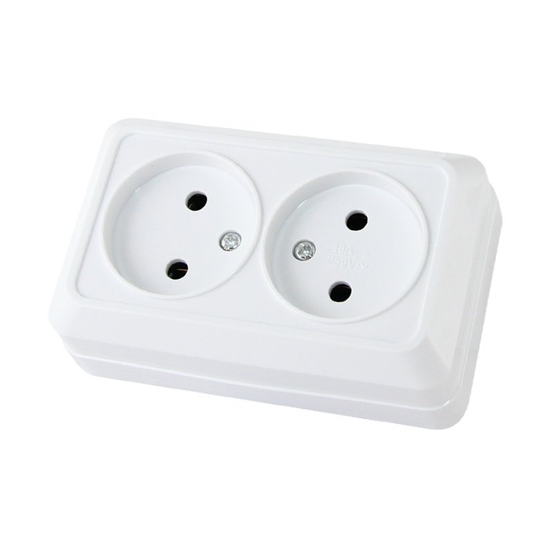 Розетка о/у Ладога SQ1801-0017, 2 гнезда, б/з, 10А, 230В, IP20 Розетка о/у Ладога SQ1801-0017, 2 гнезда, б/з, 10А, 230В, IP20
