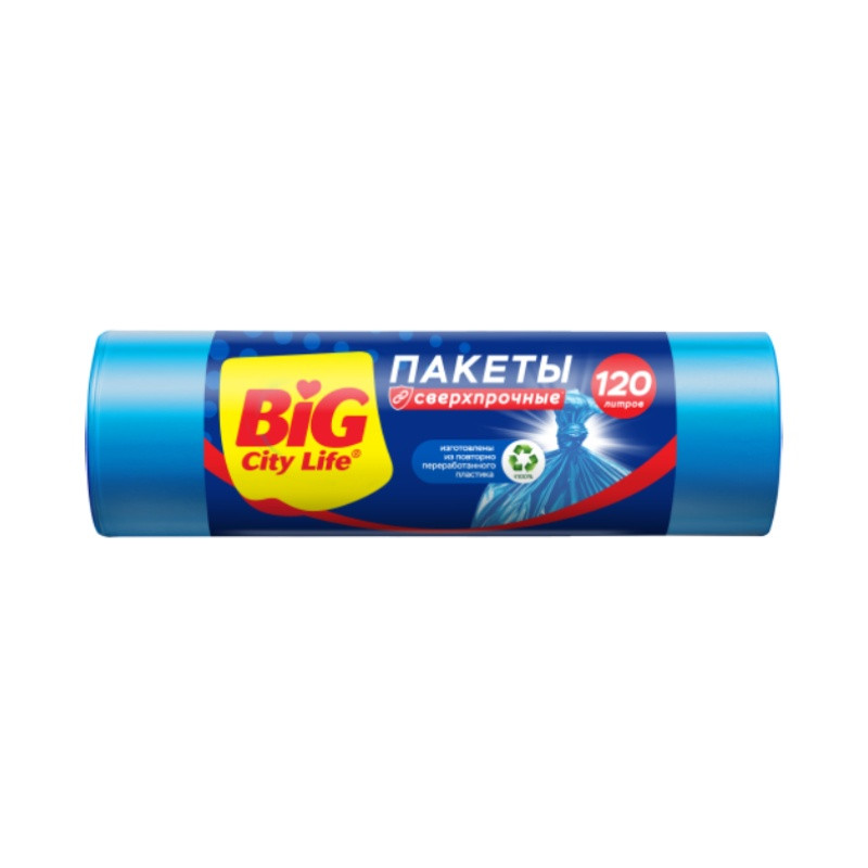 Мешки для мусора сверхпрочные Big city, 120 л (10 шт.) Мешки для мусора сверхпрочные Big city, 120 л (10 шт.)