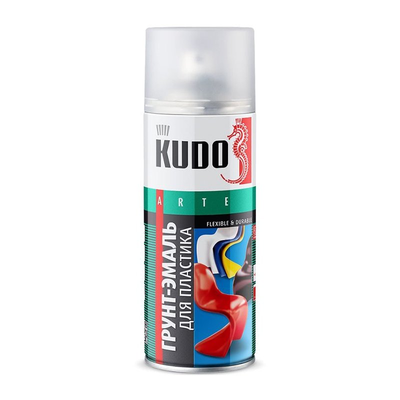 Грунт-эмаль аэрозольная для пластика Kudo KU-6003 белая (0,52 л)